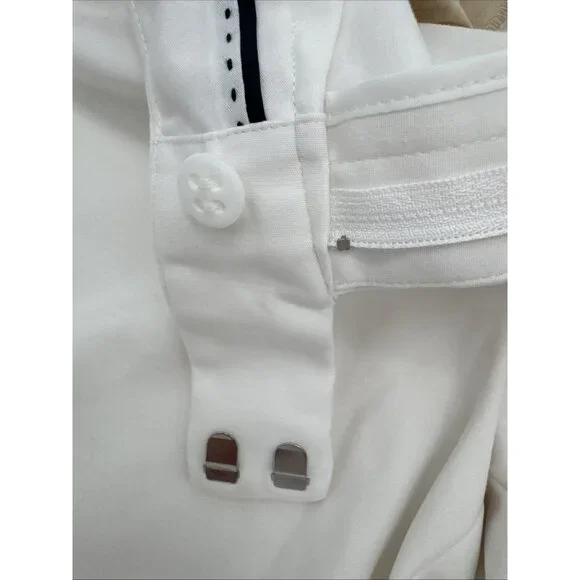 Talbots Newport size 12 white dress pant pockets straight leg‎ stretch cotton - Picture 8 of 10